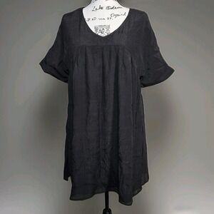 Albion Ott Women's CoverUp Dress Sz M Black Lined Relaxed Fit Lounge Grunge Chic